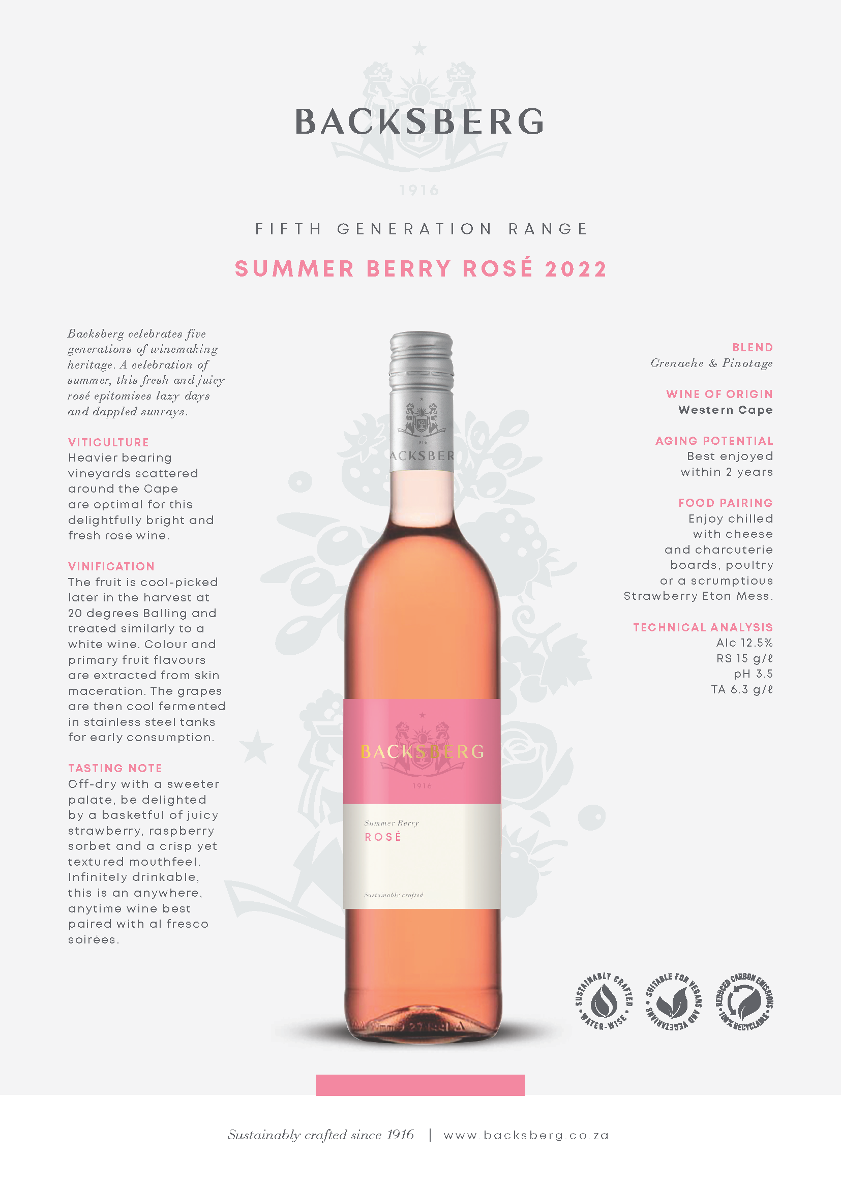 BACKSBERG SUMMER BERRY ROSE 2024, 12.5%