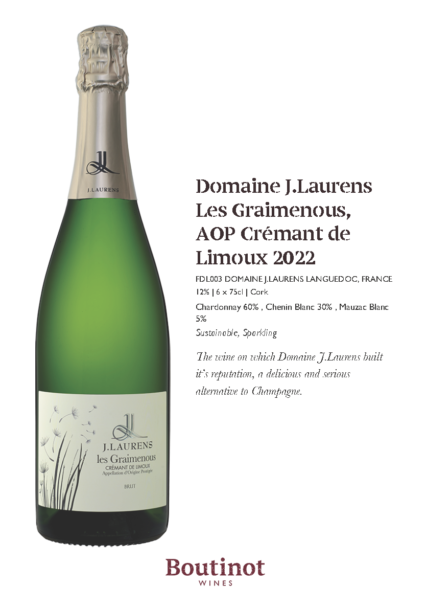 DOMAINE J LAURENS "LES GRAIMENOUS" CREMANT DE LIMOUX 2021 12%ABV