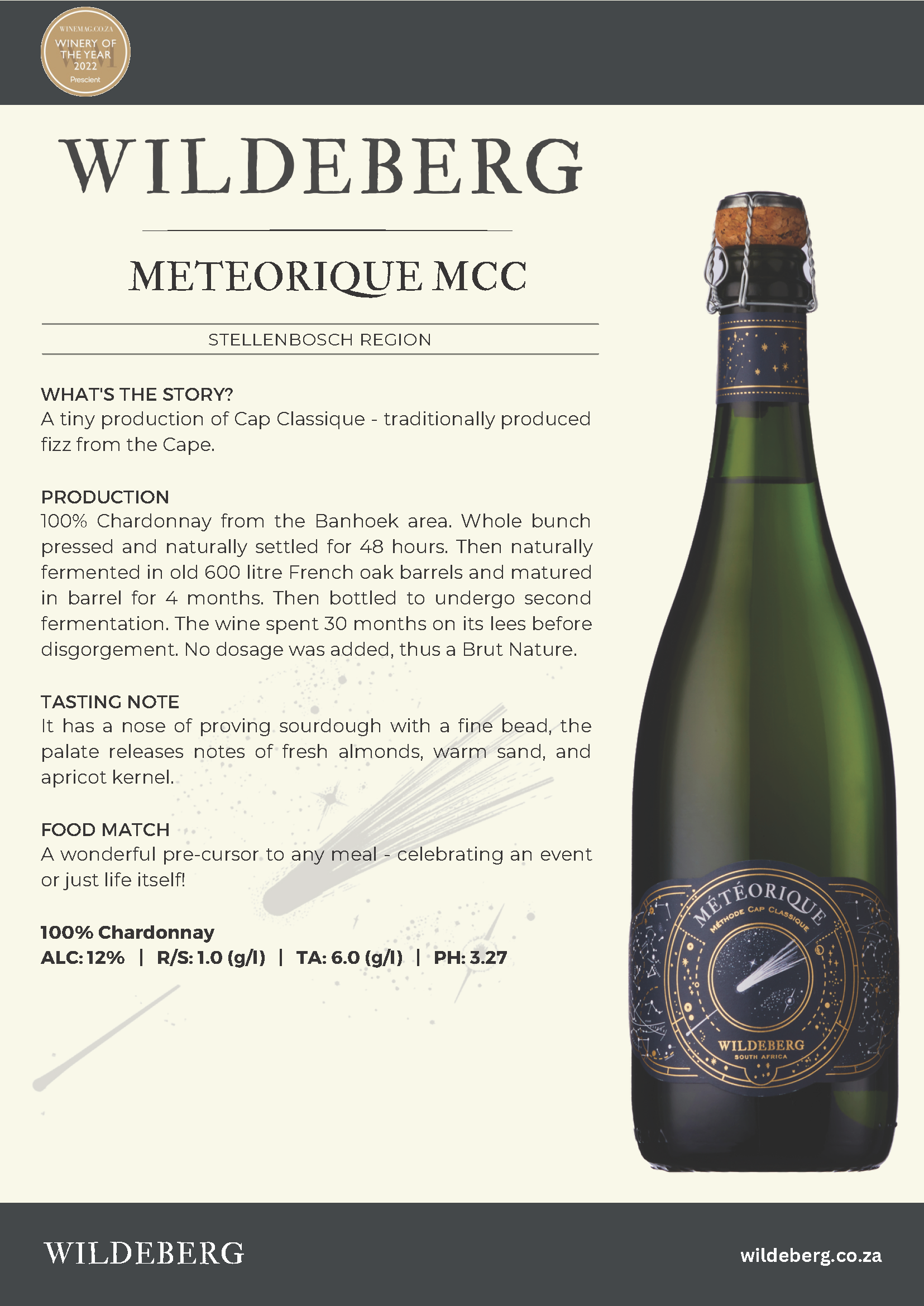 WILDEBERG METEORIQUE BLANC DE BLANC MCC,NV, 11.5%